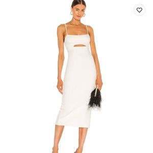 white cutout midi dress NWT